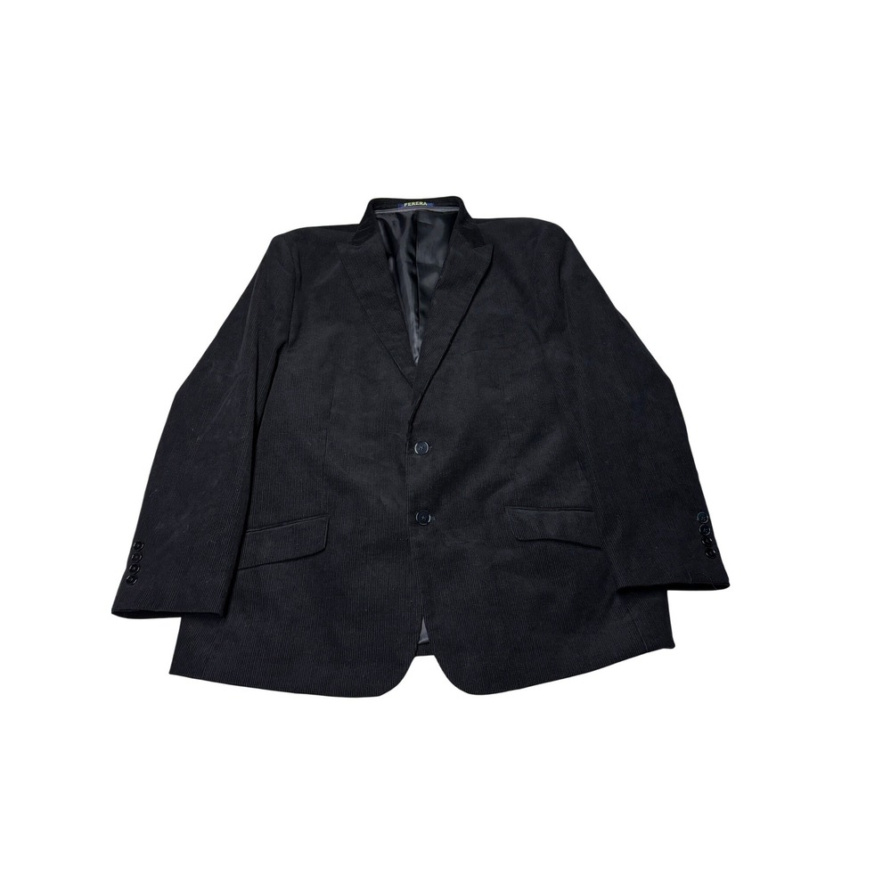 Studio Ferera Mens Black Corduroy Blazer Sport Coat‎ Jacket 48R